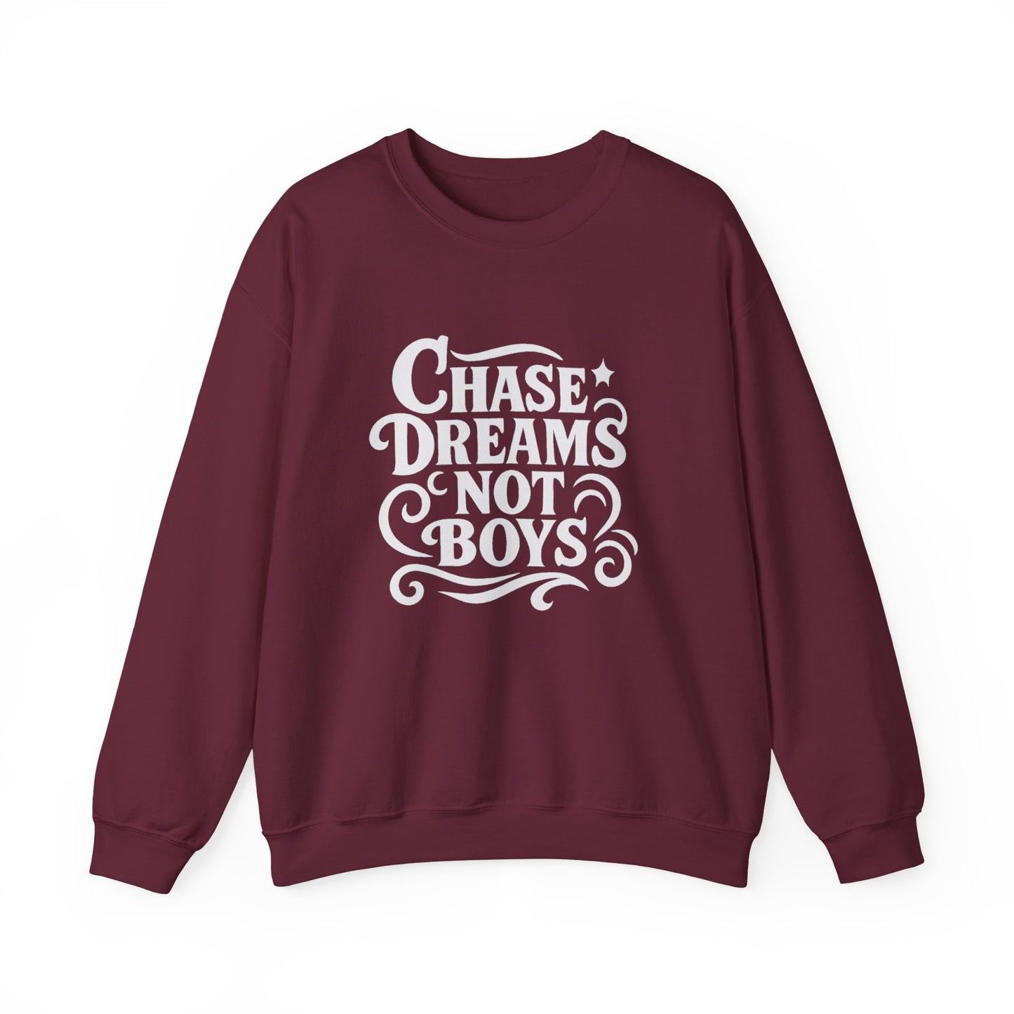 Chase Dreams Not Boys Cozy Crewneck Sweatshirt