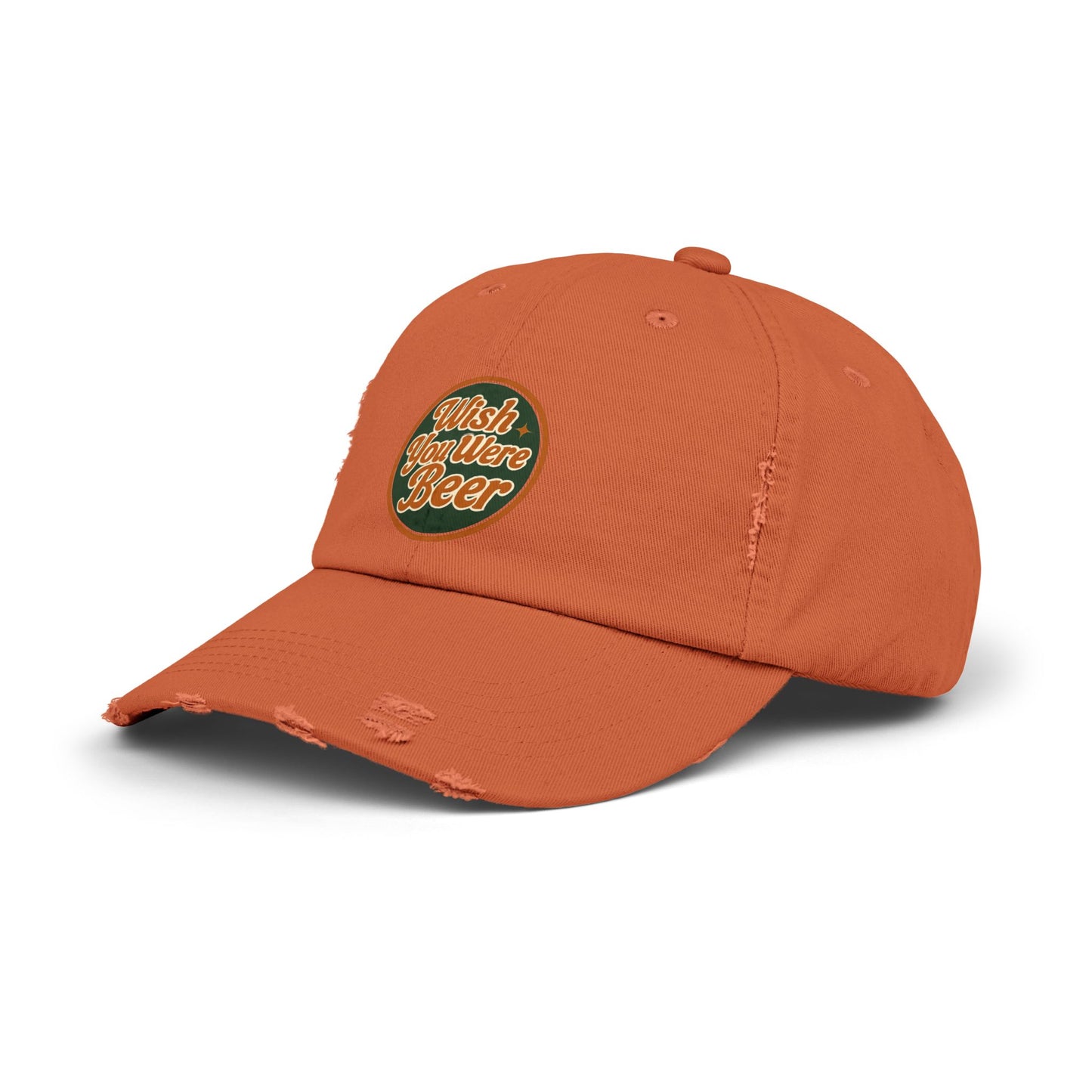 "Wish You Were Beer" unisex distressed hat
