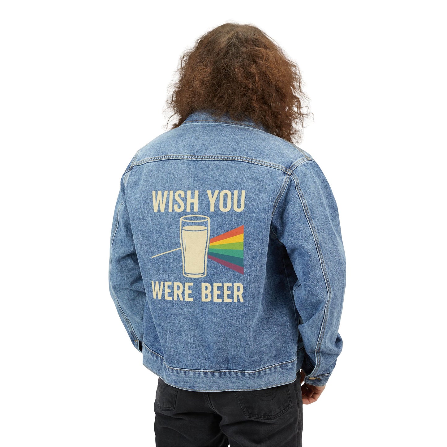 "Wish You Were Beer" Unisex Denim Jacket