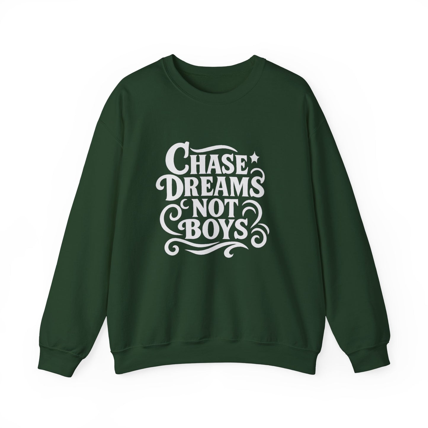 Chase Dreams Not Boys Cozy Crewneck Sweatshirt